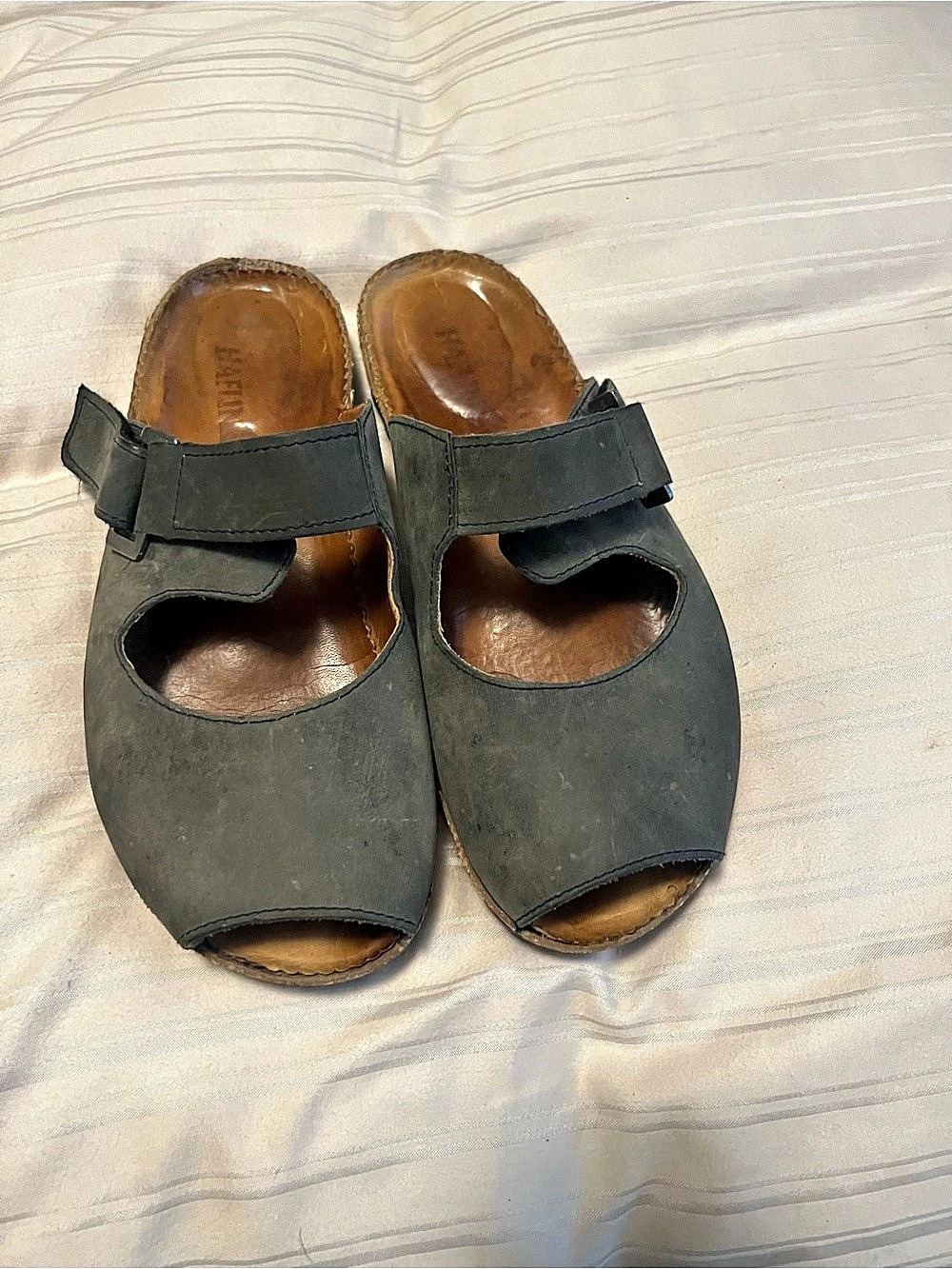 Haflinger army green Leather Sandals 39